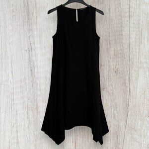 FOR CYNTHIA Black Linen Blend Sleeveless Swing Midi Beach Dress M